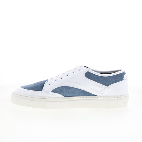 Pastori by Di Bianco Otho Mens Blue Suede Lace Up Lifestyle Sneakers Shoes