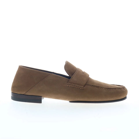 Di Bianco Otranto Mens Brown Leather Slip On Loafers & Slip Ons Penny Shoes