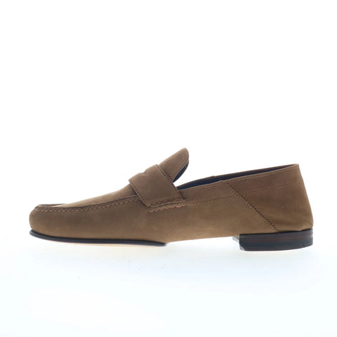 Di Bianco Otranto Mens Brown Leather Slip On Loafers & Slip Ons Penny Shoes