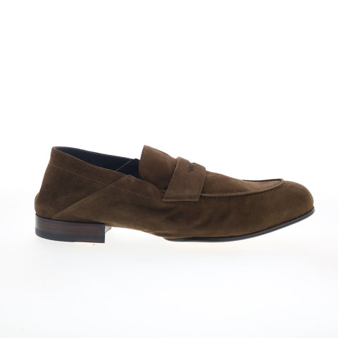 Di Bianco Otranto Mens Brown Suede Slip On Loafers & Slip Ons Penny Shoes