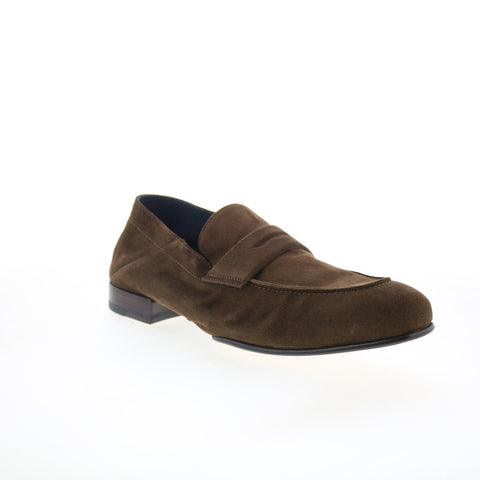 Di Bianco Otranto Mens Brown Suede Slip On Loafers & Slip Ons Penny Shoes