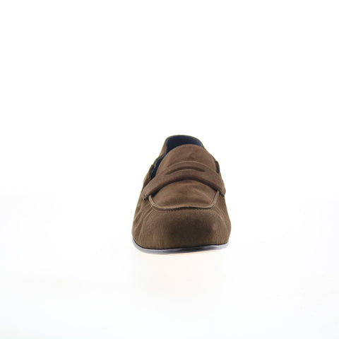Di Bianco Otranto Mens Brown Suede Slip On Loafers & Slip Ons Penny Shoes