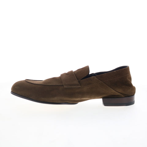 Di Bianco Otranto Mens Brown Suede Slip On Loafers & Slip Ons Penny Shoes