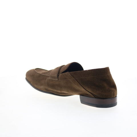 Di Bianco Otranto Mens Brown Suede Slip On Loafers & Slip Ons Penny Shoes