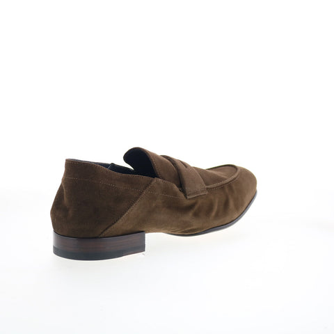 Di Bianco Otranto Mens Brown Suede Slip On Loafers & Slip Ons Penny Shoes