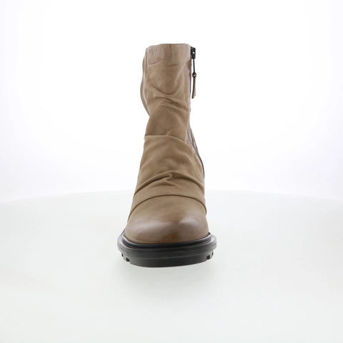 Miz Mooz Rosemary Womens Brown Leather Zipper Ankle & Booties Boots
