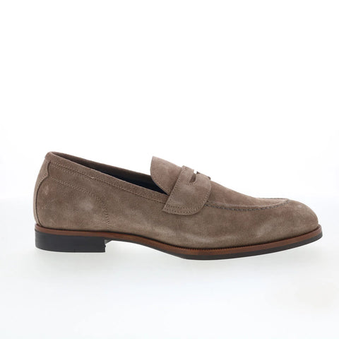 Di Bianco Palinuro Mens Brown Suede Slip On Loafers & Slip Ons Penny Shoes
