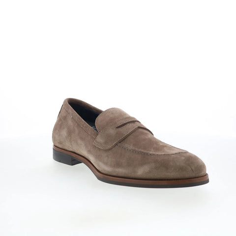 Di Bianco Palinuro Mens Brown Suede Slip On Loafers & Slip Ons Penny Shoes