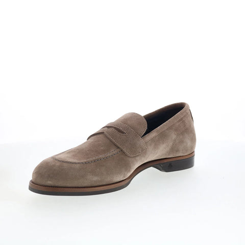 Di Bianco Palinuro Mens Brown Suede Slip On Loafers & Slip Ons Penny Shoes