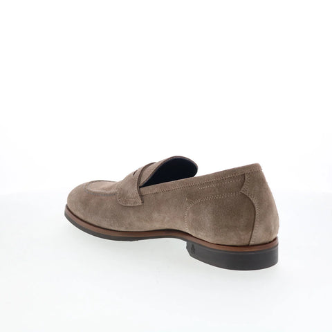 Di Bianco Palinuro Mens Brown Suede Slip On Loafers & Slip Ons Penny Shoes