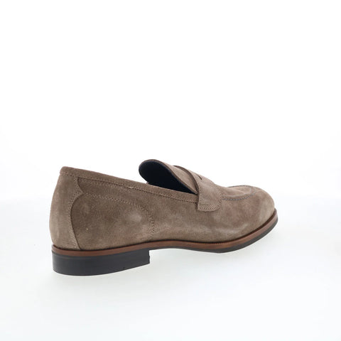 Di Bianco Palinuro Mens Brown Suede Slip On Loafers & Slip Ons Penny Shoes