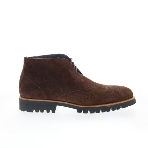 Di Bianco Parabiagio Mens Brown Suede Lace Up Chukkas Boots