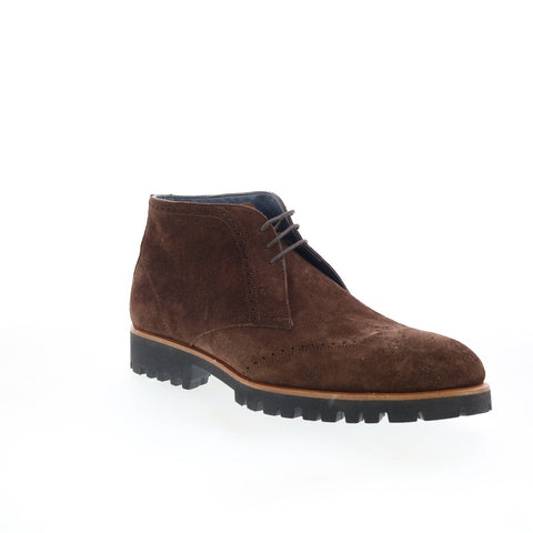 Di Bianco Parabiagio Mens Brown Suede Lace Up Chukkas Boots