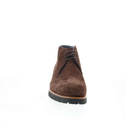 Di Bianco Parabiagio Mens Brown Suede Lace Up Chukkas Boots