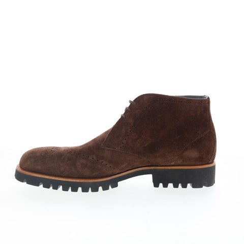 Di Bianco Parabiagio Mens Brown Suede Lace Up Chukkas Boots