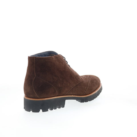 Di Bianco Parabiagio Mens Brown Suede Lace Up Chukkas Boots