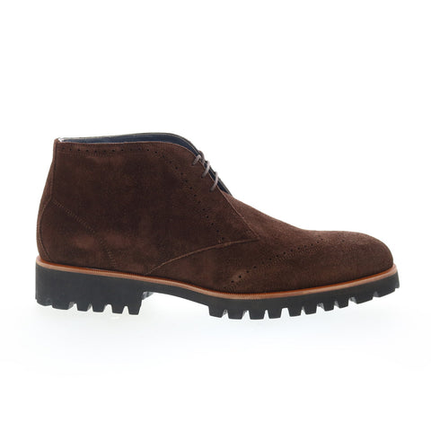 Di Bianco Parabigo Mens Brown Suede Lace Up Chukkas Boots