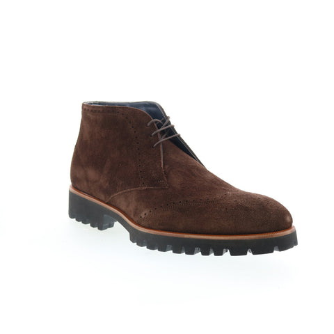 Di Bianco Parabigo Mens Brown Suede Lace Up Chukkas Boots