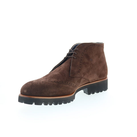 Di Bianco Parabigo Mens Brown Suede Lace Up Chukkas Boots