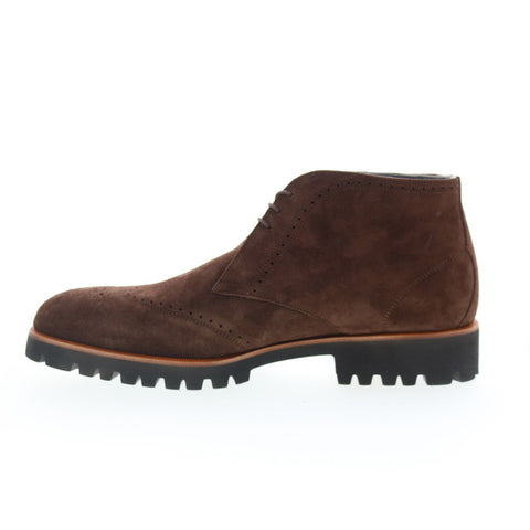 Di Bianco Parabigo Mens Brown Suede Lace Up Chukkas Boots