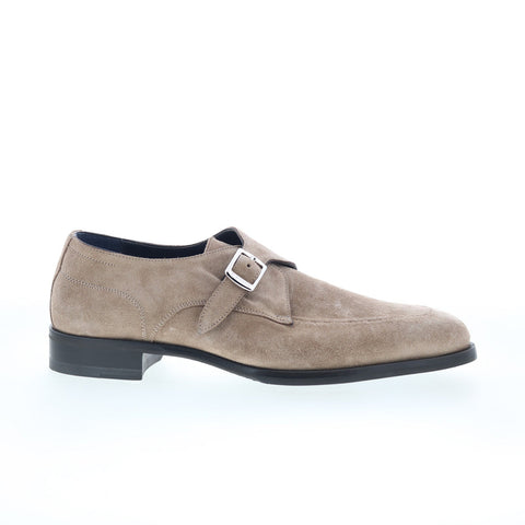 Di Bianco Parma Mens Gray Suede Hook & Loop Loafers & Slip Ons Casual Shoes