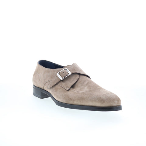 Di Bianco Parma Mens Gray Suede Hook & Loop Loafers & Slip Ons Casual Shoes