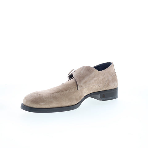 Di Bianco Parma Mens Gray Suede Hook & Loop Loafers & Slip Ons Casual Shoes