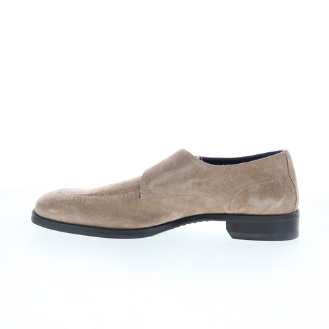 Di Bianco Parma Mens Gray Suede Hook & Loop Loafers & Slip Ons Casual Shoes