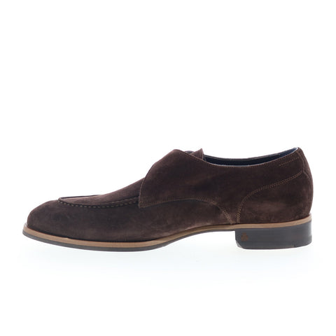 Di Bianco Parma Mens Brown Suede Hook & Loop Loafers & Slip Ons Casual Shoes