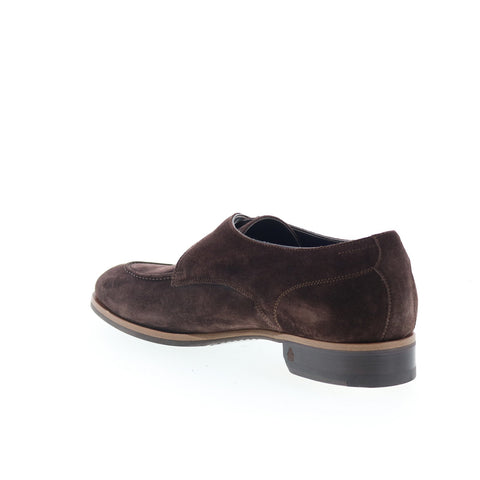 Di Bianco Parma Mens Brown Suede Hook & Loop Loafers & Slip Ons Casual Shoes