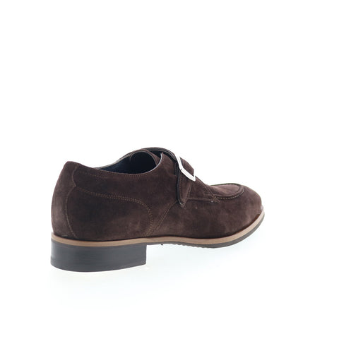 Di Bianco Parma Mens Brown Suede Hook & Loop Loafers & Slip Ons Casual Shoes