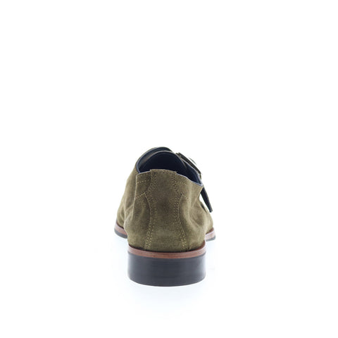 Di Bianco Parma Mens Green Suede Hook & Loop Loafers & Slip Ons Casual Shoes