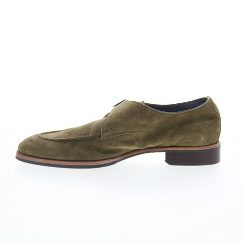 Di Bianco Parma Mens Green Suede Hook & Loop Loafers & Slip Ons Casual Shoes