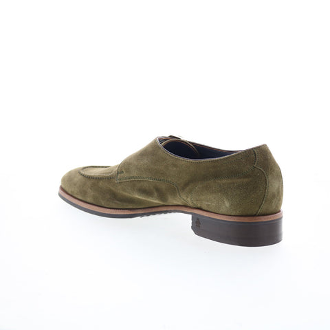 Di Bianco Parma Mens Green Suede Hook & Loop Loafers & Slip Ons Casual Shoes