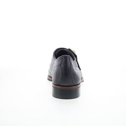 Di Bianco Parma Mens Black Leather Hook & Loop Loafers & Slip Ons Casual Shoes
