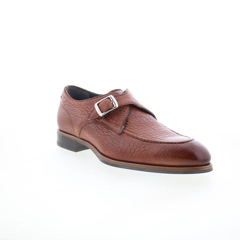 Di Bianco Parma Mens Brown Leather Hook & Loop Loafers & Slip Ons Casual Shoes