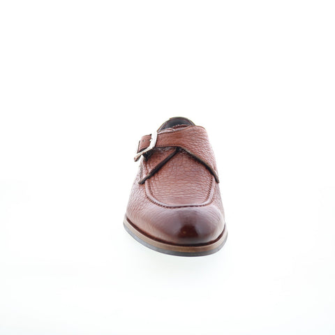 Di Bianco Parma Mens Brown Leather Hook & Loop Loafers & Slip Ons Casual Shoes