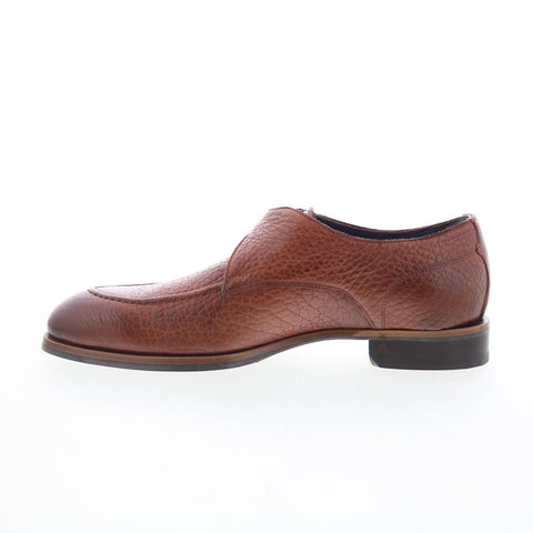 Di Bianco Parma Mens Brown Leather Hook & Loop Loafers & Slip Ons Casual Shoes