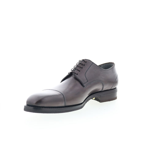 Di Bianco Pesaro Mens Brown Leather Lace Up Oxfords & Lace Ups Cap Toe Shoes