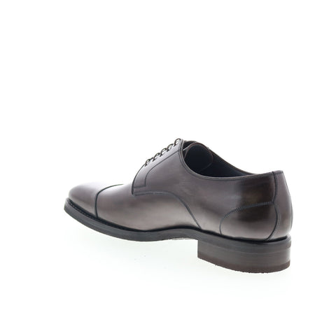 Di Bianco Pesaro Mens Brown Leather Lace Up Oxfords & Lace Ups Cap Toe Shoes