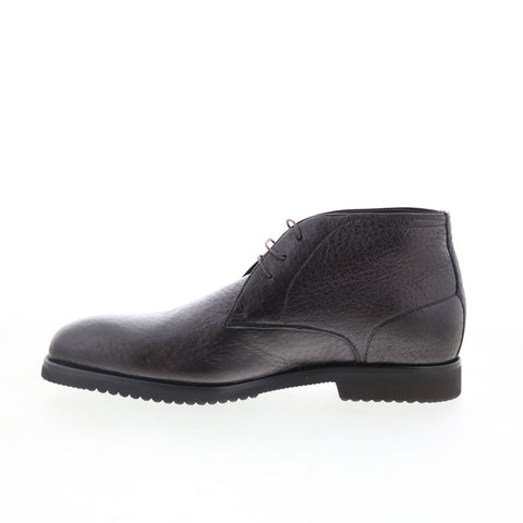 Di Bianco Pescatora Mens Brown Leather Lace Up Chukkas Boots