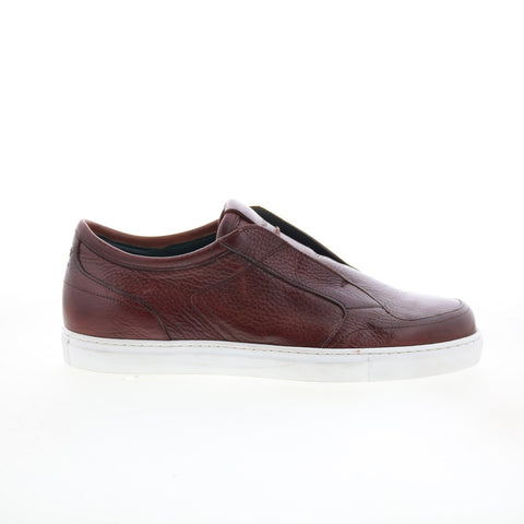 Di Bianco Petronus Mens Brown Leather Slip On Lifestyle Sneakers Shoes