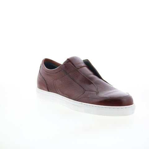 Di Bianco Petronus Mens Brown Leather Slip On Lifestyle Sneakers Shoes