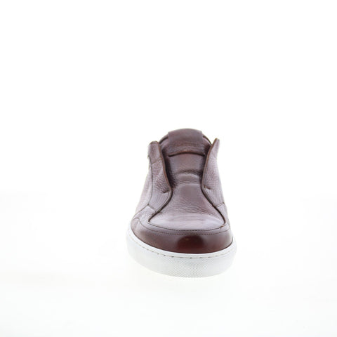 Di Bianco Petronus Mens Brown Leather Slip On Lifestyle Sneakers Shoes