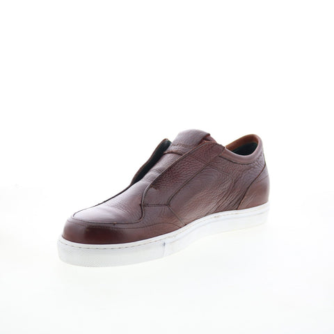 Di Bianco Petronus Mens Brown Leather Slip On Lifestyle Sneakers Shoes