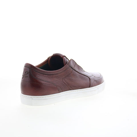 Di Bianco Petronus Mens Brown Leather Slip On Lifestyle Sneakers Shoes