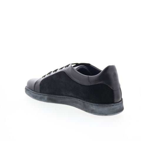 Di Bianco Petrosino Mens Black Leather Lace Up Lifestyle Sneakers Shoes