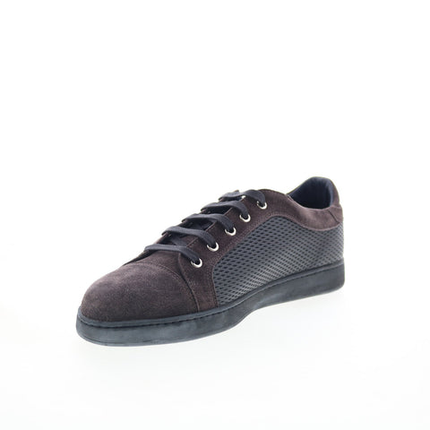 Di Bianco Petrosino Mens Black Suede Lace Up Lifestyle Sneakers Shoes