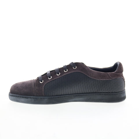 Di Bianco Petrosino Mens Black Suede Lace Up Lifestyle Sneakers Shoes