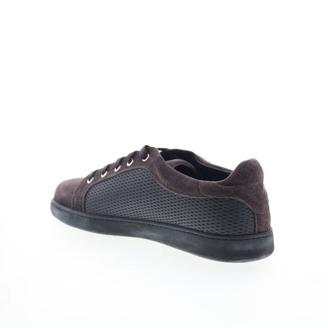 Di Bianco Petrosino Mens Black Suede Lace Up Lifestyle Sneakers Shoes
